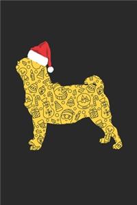 Pug with Santa Hat Christmas Notebook - Christmas Pug Journal - Christmas Gift for Pug Lovers, Dog Owners And Veterinaries