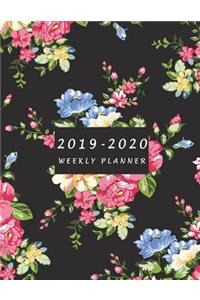 2019-2020 Weekly Planner: Large Two Year Planner with Flower Coloring Pages