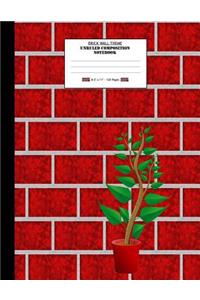 Brick Wall Theme, Unruled Composition Notebook. 8.5 X 11. 120 Pages