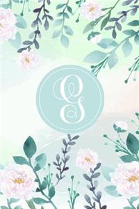 G: Initial Monogram Journal Notebook - Floral College Ruled Writing and Notes Journal - Floral Monogram Journals.