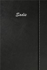 Sadie: Personalized Name Simulated Leather Notebook Journal Diary Sketchbook with Lined Pages