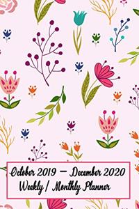 October 2019 - December 2020 Weekly / Monthly Planner