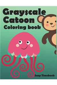 Grayscale Cartoon Coloring Book