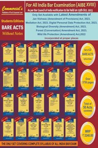 AIBE Bare Acts Combo without Notes 2023 EDITION- as per Bar Council of India Guidelines set of 22 Bare Acts covering 50 Acts COMPLETE SYLLABUS - LATEST 2023 EDITION