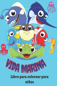 Vida marina Libro para colorear para niños