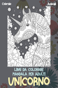 Libri da colorare Mandala per adulti - Coloralo - Animali - Unicorno