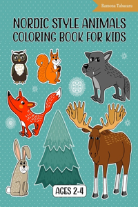 Nordic Animals Coloring Book for Kids Ages 2-4