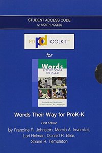 Words Their Way for PreK-K PDToolkit Standalone Access Code