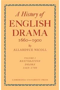 History of English Drama 1660-1900 2 Part Paperback Set