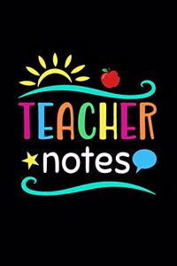 Teacher Notes: Fun Blank Lined Journal Notebook