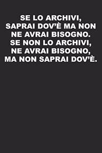 Se lo archivi, saprai dov'è ma non ne avrai bisogno. Se non lo archivi, ne avrai bisogno, ma non saprai dov'è