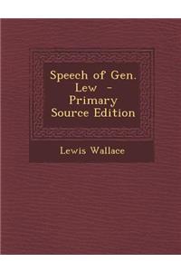 Speech of Gen. Lew