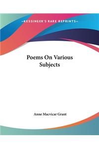 Poems On Various Subjects