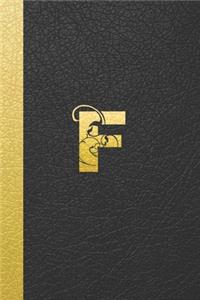 F: Executive Monogram Initial Journal: (Black Leather Look Personalized Monogrammed Memories Journal Notebooks)