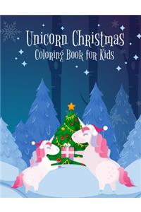 Unicorn Christmas Coloring Book for Kids
