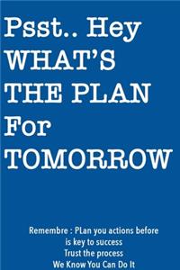 Psst... Hey What is the Plan For Tomorrow / Blue Notebook Version