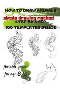 HOW TO DRAW ANIMALS simple drawing method STEP BY STEP 100 TEMPLATES INSIDE