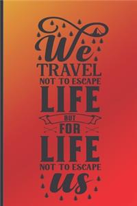 We travel not to escape life but for life not to escape us.