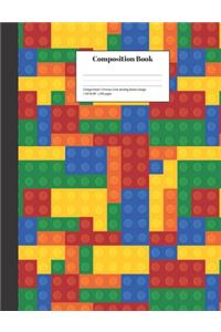 Composition Book College-Ruled Primary Color Building Blocks Design