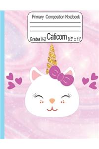 Caticorn Primary Composition Notebook Grades K-2 8.5
