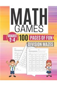 Math Games DIVISION MAZES 100 Pages of Fun Grades 2-4