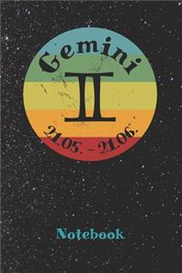 Vintage Zodiac Gemini Notebook