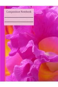 Orchid Flower Composition Notebook - Sketchbook: 130 Pages 7.44 x 9.69 Unlined Blank Drawing Sketch Art Book Paper School Student Teacher Pink Purple Diary Planner Subject