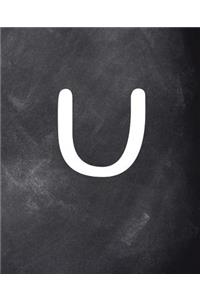 Monogram U School Composition Book Personalized Letter U Chalkboard 130 Pages