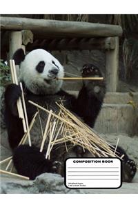 Panda Bear Composition Notebook 200 Blank Unruled Pages 9 3/4