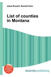 List of Counties in Montana