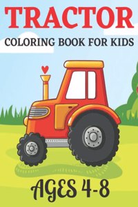 Tractor Coloring Book for Kids Ages 4-8