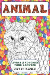 Livres à colorier pour adultes - Niveau facile - Animal