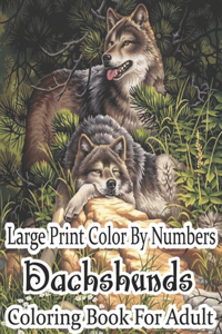 Large Print Color By Numbers Dachshunds Coloring Book For Adult