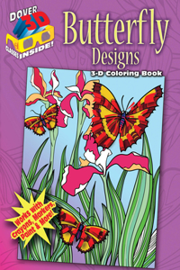 3-D Coloring Book -- Butterfly Designs