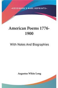 American Poems 1776-1900
