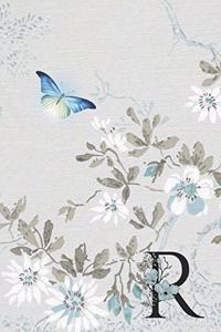 Undated 12 Month Weekly Planner - Serenity Butterfly in Flight Monogram Letter R