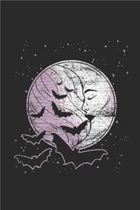 Crescent Moon with Bats