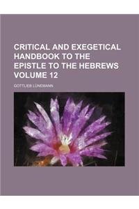 Critical and Exegetical Handbook to the Epistle to the Hebrews Volume 12