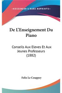 de L'Enseignement Du Piano