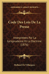 Code Des Lois De La Presse