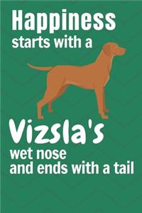 Happiness starts with a Vizsla's wet nose and ends with a tail
