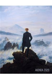 Le Voyageur Contemplant une Mer de Nuages Agenda 2020: Caspar David Friedrich - Planificateur Hebdomadaire - Janvier à Décembre 2020 - Calendrier avec Espaces pour Notes