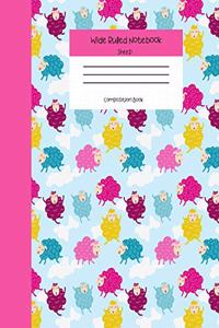 Wide Ruled Sheep Notebook Composition Book