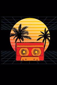 Retrowave Synthwave Cassette Sunset Palm
