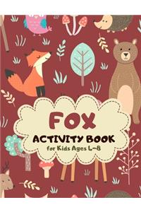 Fox Activity Book for Kids Ages 4-8