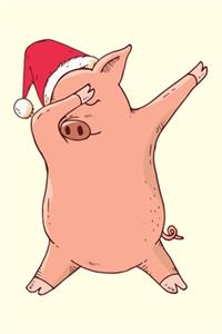 Funny Christmas dabbing pig - Journal Diary Journal Lined about A5 FORMAT - notepad for school and work. Christmas theme, pork, pig, sweet, piglets, Farmer, Farm