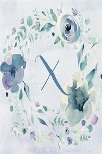 2020 Weekly Planner, Letter X - Blue Purple Floral Design