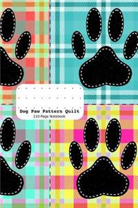 Dog Paw Pattern Quilt: 110-Page Notebook Dot Grid Bullet Journal 6 X 9(15.24 X 22.86 CM)
