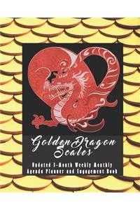 Golden Dragon Scales Undated 3-Month Weekly Monthly Agenda Planner and Engagement Book