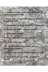 Religious School Composition Book Ten Commandments Traditional Stone